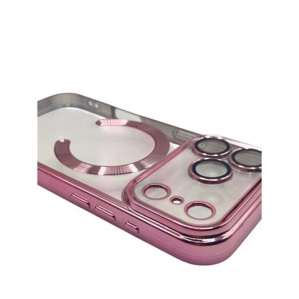 iPhone 17 Pro Clear Protective Case Pink‎ Metallic Trim NEW - Picture 3 of 9